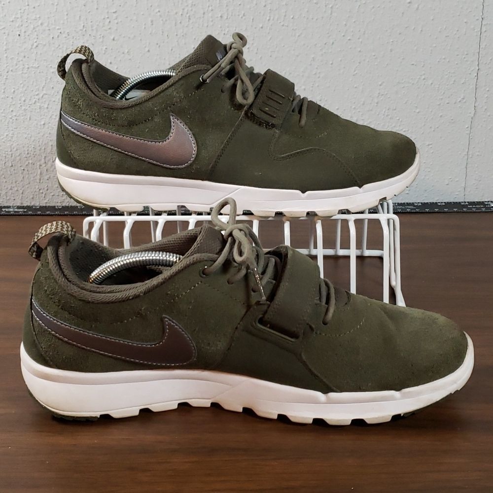 Nike SB Trainerendor L Skateboarding Shoes 806309-301 Khaki/Green/Silver Size 11